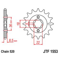 Звездочка передняя JT Sprockets (шаг 520 ) JT JTF1553
